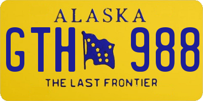 AK license plate GTH988