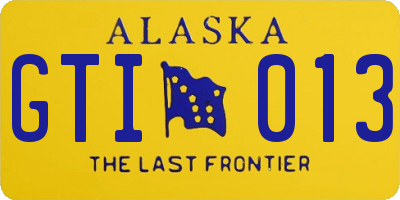 AK license plate GTI013