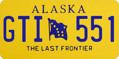 AK license plate GTI551