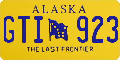 AK license plate GTI923