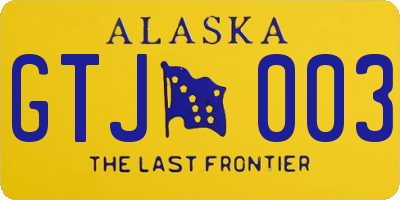 AK license plate GTJ003