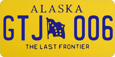 AK license plate GTJ006