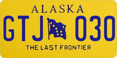 AK license plate GTJ030