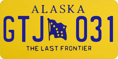 AK license plate GTJ031