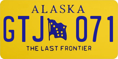 AK license plate GTJ071