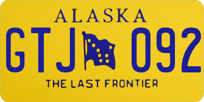 AK license plate GTJ092