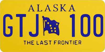 AK license plate GTJ100