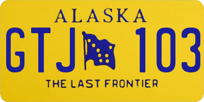 AK license plate GTJ103