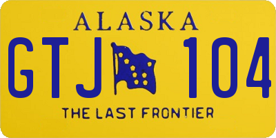 AK license plate GTJ104