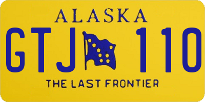 AK license plate GTJ110