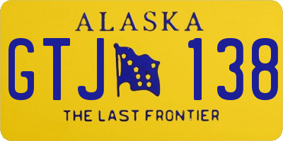 AK license plate GTJ138