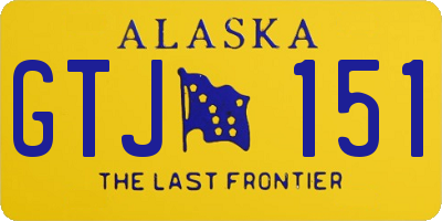 AK license plate GTJ151