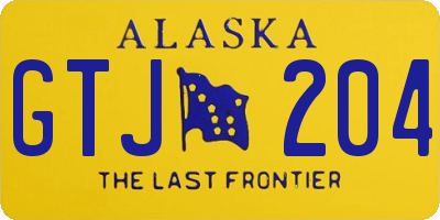 AK license plate GTJ204