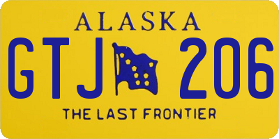 AK license plate GTJ206