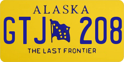 AK license plate GTJ208