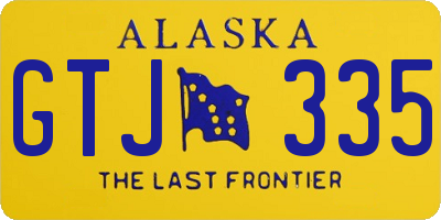 AK license plate GTJ335