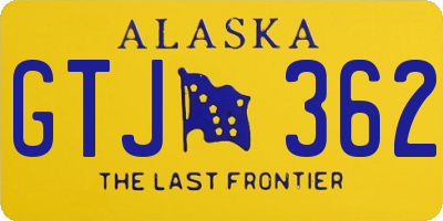 AK license plate GTJ362