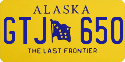 AK license plate GTJ650