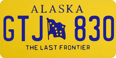 AK license plate GTJ830