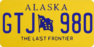 AK license plate GTJ980