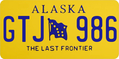AK license plate GTJ986