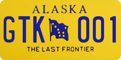 AK license plate GTK001