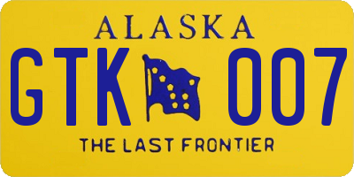 AK license plate GTK007