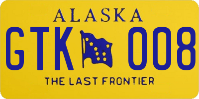AK license plate GTK008