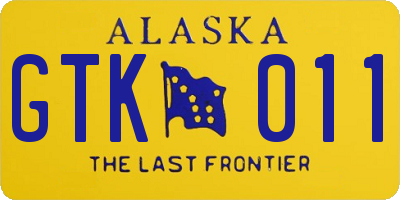 AK license plate GTK011