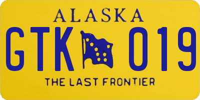 AK license plate GTK019