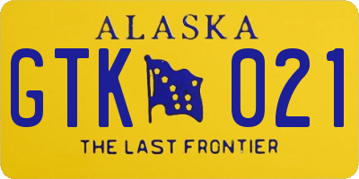 AK license plate GTK021