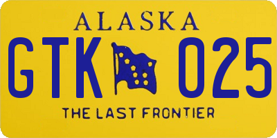 AK license plate GTK025