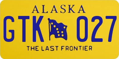 AK license plate GTK027