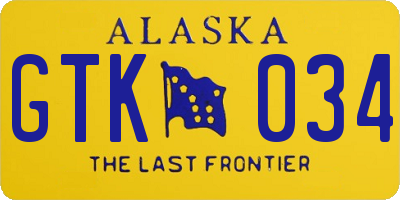 AK license plate GTK034