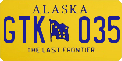 AK license plate GTK035