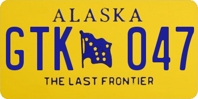 AK license plate GTK047