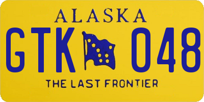 AK license plate GTK048