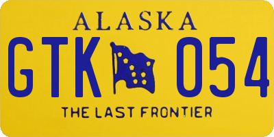 AK license plate GTK054