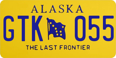 AK license plate GTK055