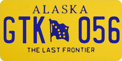 AK license plate GTK056