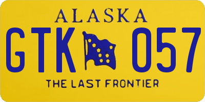 AK license plate GTK057