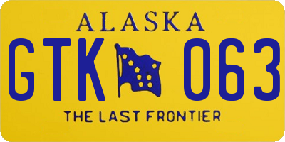 AK license plate GTK063