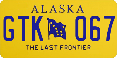 AK license plate GTK067