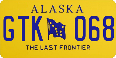 AK license plate GTK068