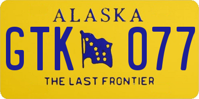 AK license plate GTK077