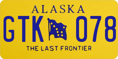 AK license plate GTK078