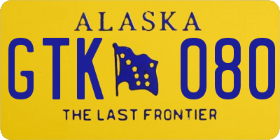 AK license plate GTK080