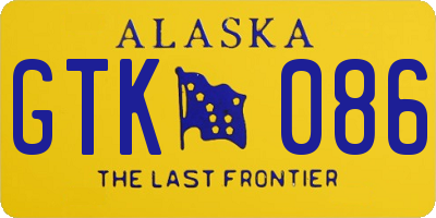 AK license plate GTK086