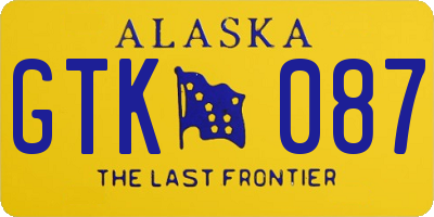 AK license plate GTK087