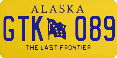 AK license plate GTK089